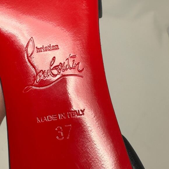 Christian Louboutin Actina Black Leather Slingback Pumps - Picture 11 of 14